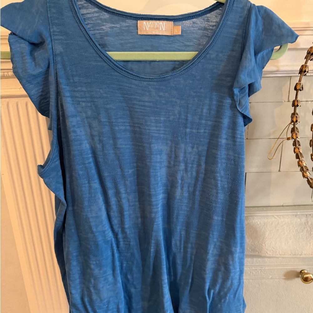 Nation Ltd Short Sleeve Top in Vibrant Blue